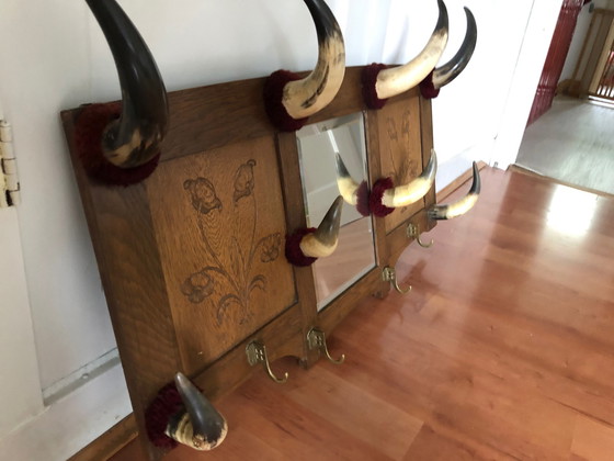 Image 1 of Folklore Coat Rack With Cowhorns