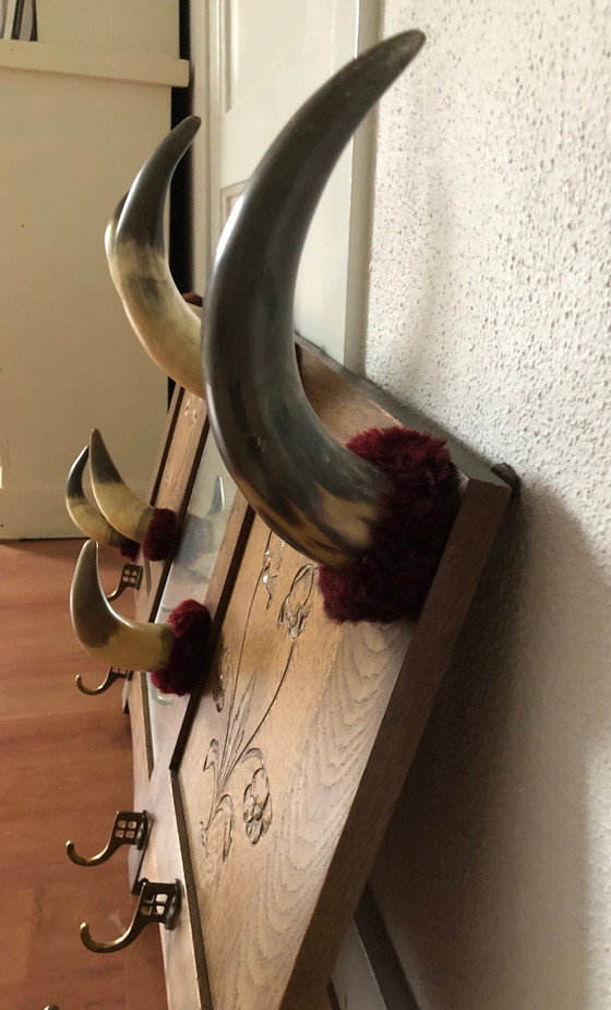 Image 1 of Folklore Coat Rack With Cowhorns