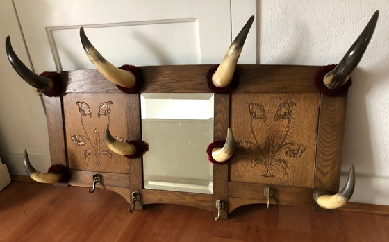 Image 1 of Folklore Coat Rack With Cowhorns