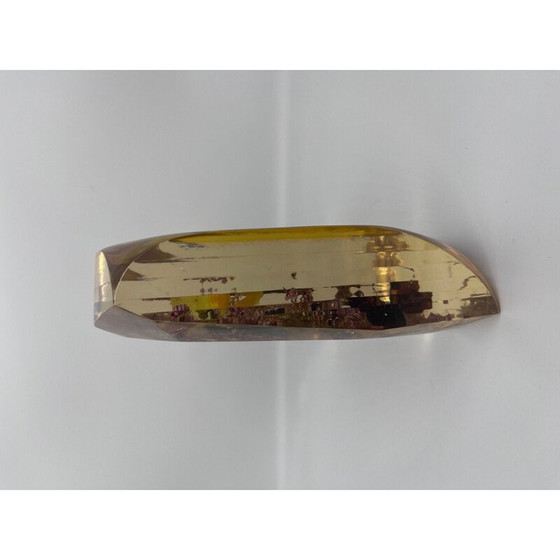 Image 1 of Vintage resin block with naturalized butterflies, 1970