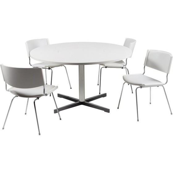 Image 1 of Vintage ND150 dining set in chromed steel tube and wood by Nanna Ditzel for Kolds Savvaerk, Denmark 1950
