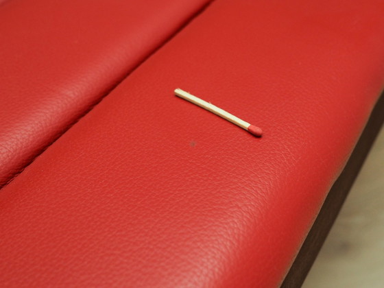 Image 1 of Red Eco Leather Bench, Danish Design, 1990S, Production: Denmark