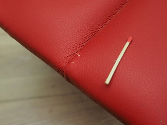 Image 1 of Red Eco Leather Bench, Danish Design, 1990S, Production: Denmark