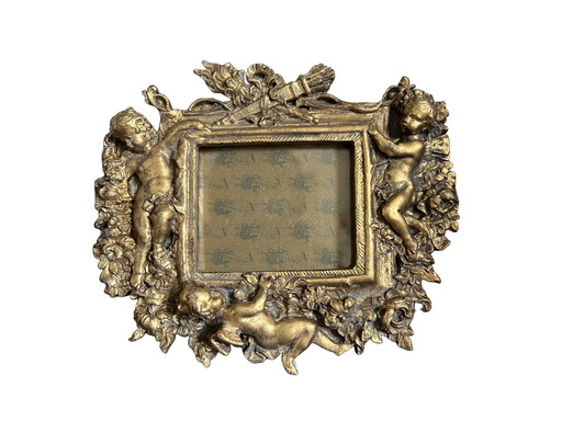 Picture Frame With Cherubs And Floral Motif