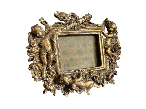 Picture Frame With Cherubs And Floral Motif