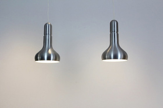 Image 1 of 2x danish aluminum pendant lights