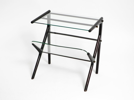 Italian Mid Century Modern Magazine Rack And Side Table By Cesare Lacca For Cassina