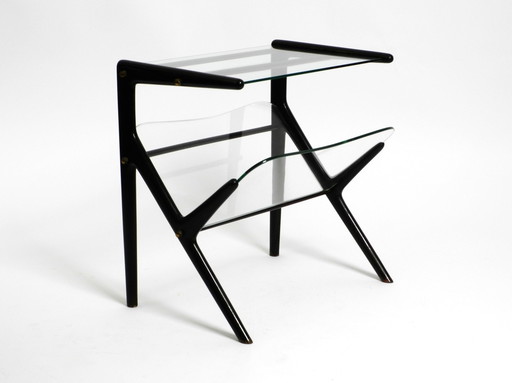 Italian Mid Century Modern Magazine Rack And Side Table By Cesare Lacca For Cassina