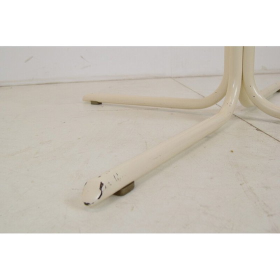 Image 1 of Vintage round metal and glass dining table, Czechoslovakia 1970s