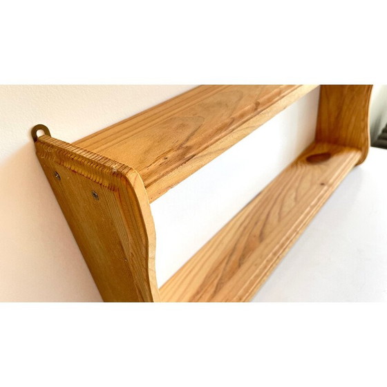 Image 1 of Vintage shelf with double wooden shelves