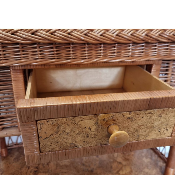 Image 1 of Vintage Cane Woven Cabinet With Drawer, 1990s