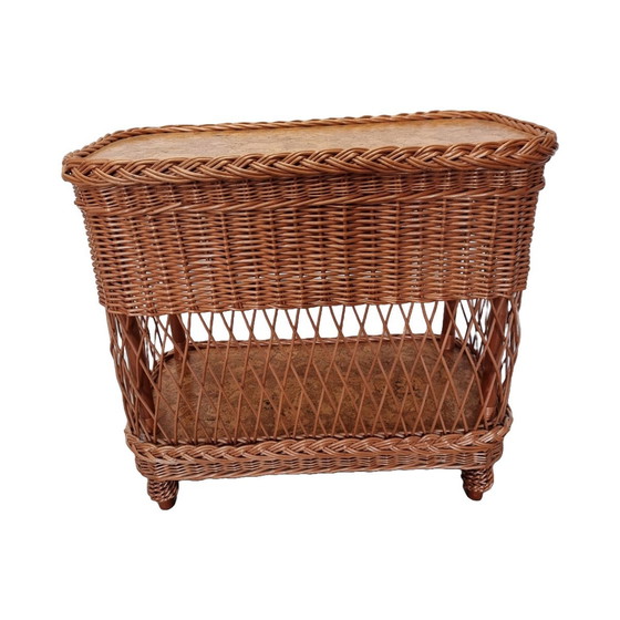 Image 1 of Vintage Cane Woven Cabinet With Drawer, 1990s