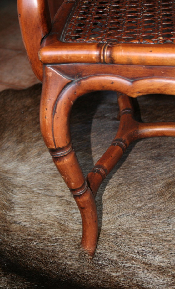 Image 1 of Fauteuil provincial français en faux bambou