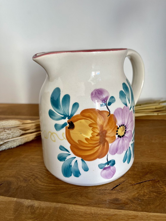 Image 1 of Stamped Floral Pitcher