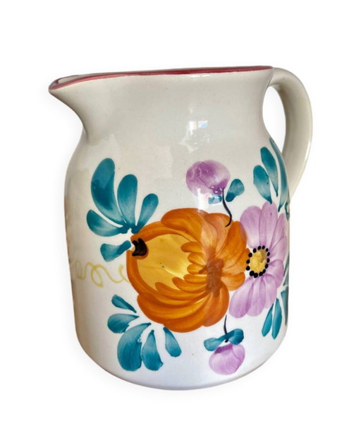 Stamped Floral Pitcher