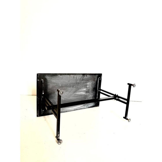 Image 1 of Vintage Carrara marble and black iron coffee table, Italy 1960