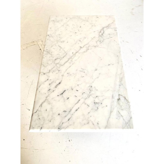 Image 1 of Vintage Carrara marble and black iron coffee table, Italy 1960