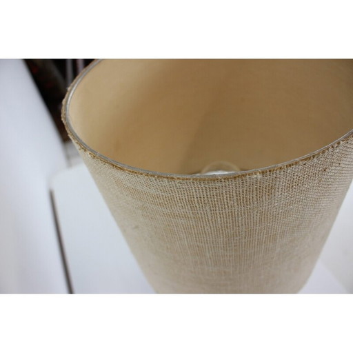 Vintage table lamp in maple wood, paper and jute by Antonín Hepnar, Czechoslovakia 1970s