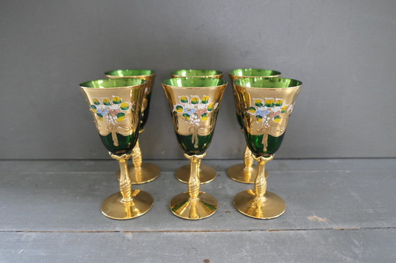 Image 1 of Set di bicchieri da vino veneziani d'epoca