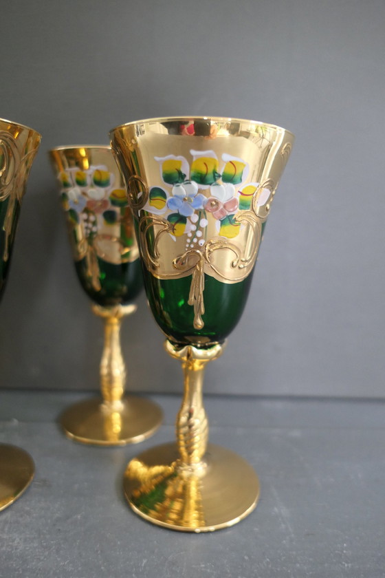 Image 1 of Set di bicchieri da vino veneziani d'epoca