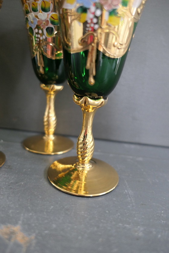 Image 1 of Set di bicchieri da vino veneziani d'epoca