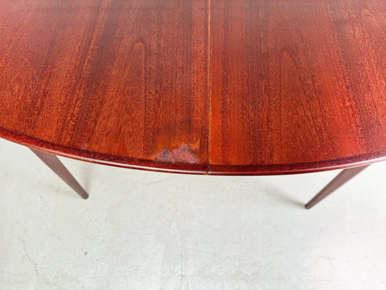 Image 1 of Extendable Mid - Century dining table vintage dark wood 1960s