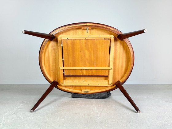 Image 1 of Extendable Mid - Century dining table vintage dark wood 1960s