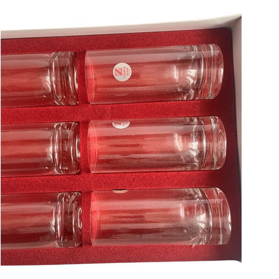 Image 1 of Set of 6 vintage crystal glass drinking glasses for Cristallerie Zwiesel, Germany 1980