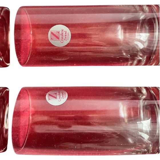 Image 1 of Set of 6 vintage crystal glass drinking glasses for Cristallerie Zwiesel, Germany 1980