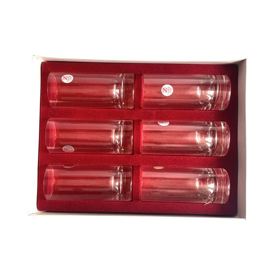 Image 1 of Set of 6 vintage crystal glass drinking glasses for Cristallerie Zwiesel, Germany 1980