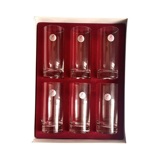 Image 1 of Set of 6 vintage crystal glass drinking glasses for Cristallerie Zwiesel, Germany 1980