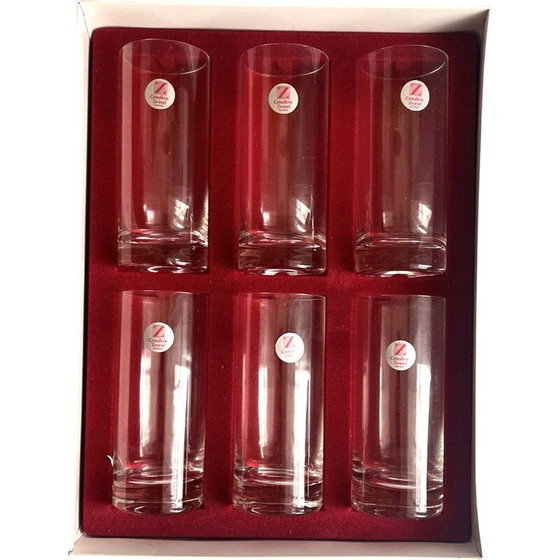 Image 1 of Set of 6 vintage crystal glass drinking glasses for Cristallerie Zwiesel, Germany 1980