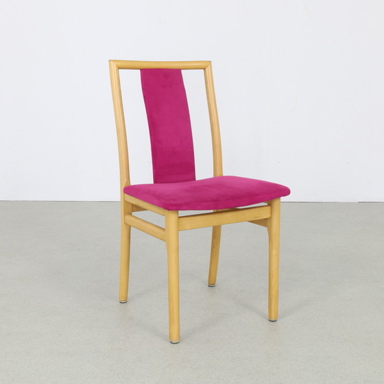 Image 1 of Chaise de salle à manger 4x en velours par K. Høffer-Larsen