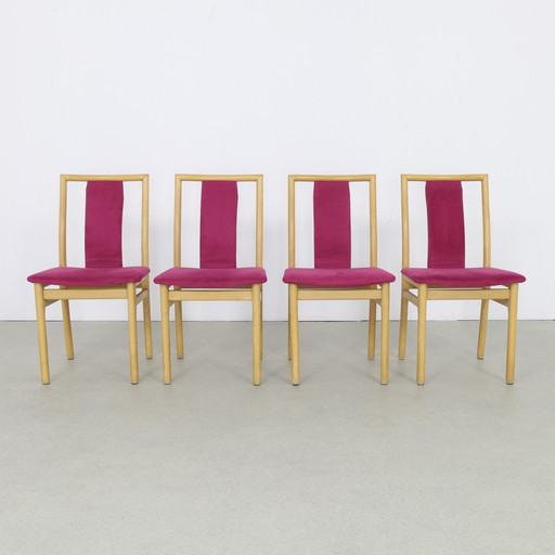 4x Dining Chair in Velvet by K. Høffer-Larsen