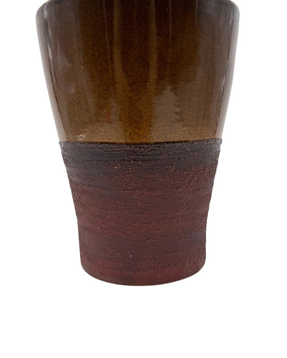 Image 1 of Mid-Century Modern Style Brown Artistic Ceramic Vase, Gabriele Bucci Italy ca. 2000s