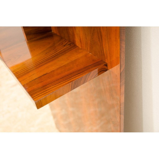 Mensola da parete vintage in noce, Cecoslovacchia 1930