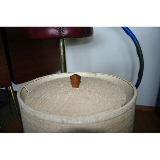 Image 1 of Vintage two-tone teak and linen desk lamp for Fog & Mørup, Denmark 1960s