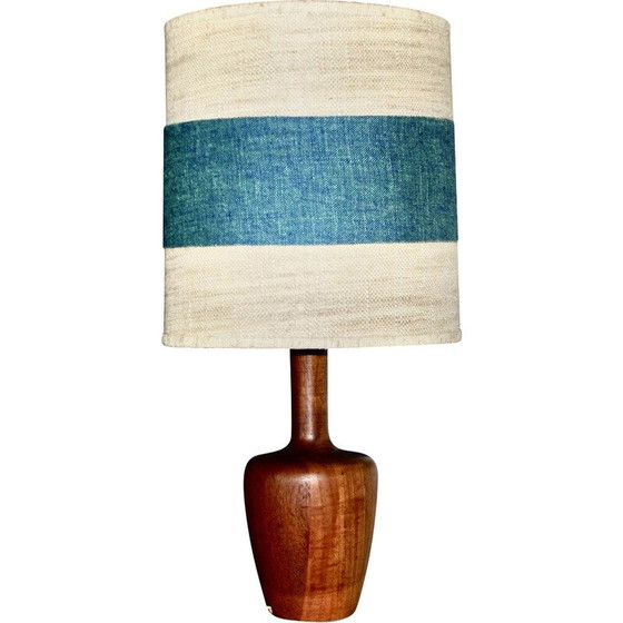 Image 1 of Vintage two-tone teak and linen desk lamp for Fog & Mørup, Denmark 1960s