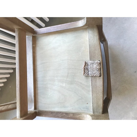 Image 1 of Pair of vintage solid oak chairs by Guillerme et Chambron, 1960