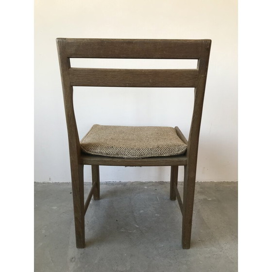 Image 1 of Pair of vintage solid oak chairs by Guillerme et Chambron, 1960