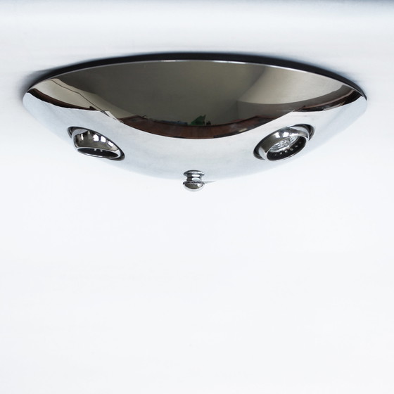 Image 1 of Vintage 90S Ufo Chrom Ceiling Lamp - Zicoli