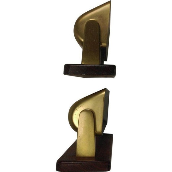 Image 1 of Pair of vintage brass wall lamps by Lyfa, Denmark 1950