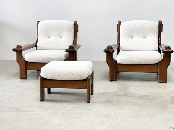 Image 1 of 2 brutalist french lounge chairs