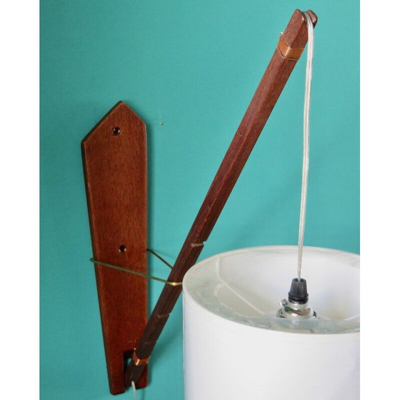 Image 1 of Vintage teak articulated arm wall lamp, Denmark 1960