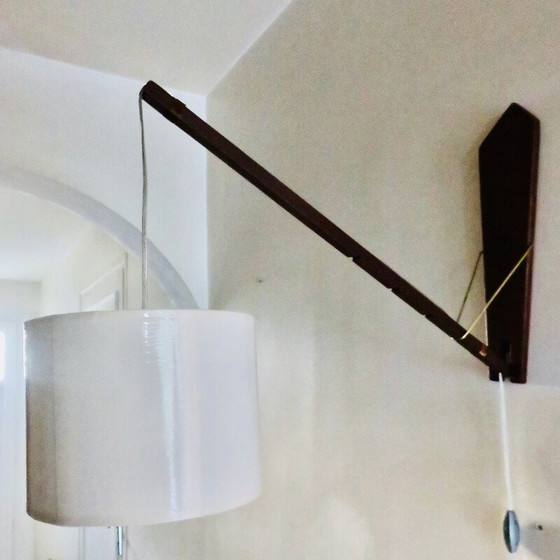 Image 1 of Vintage teak articulated arm wall lamp, Denmark 1960