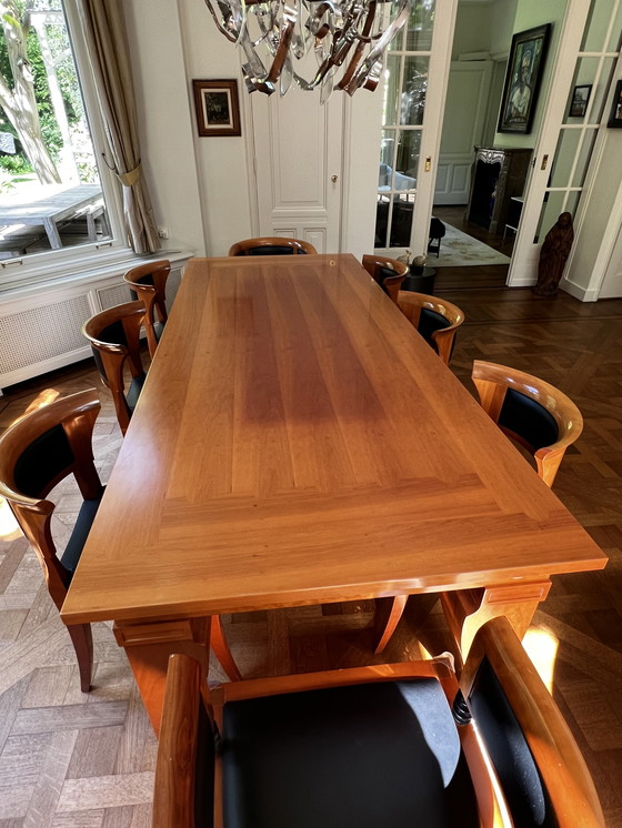 Image 1 of Large Giorgetti dining table + 8 chairs