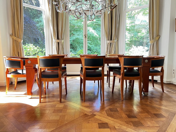 Image 1 of Large Giorgetti dining table + 8 chairs