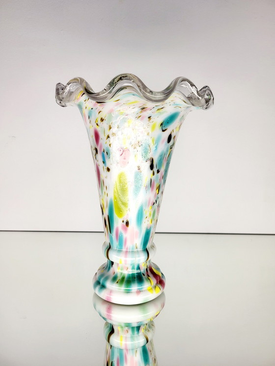 Image 1 of Art Nouveau Spatter Vase Clichy, Legras, France