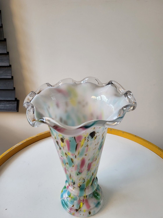 Image 1 of Art Nouveau Spatter Vase Clichy, Legras, France