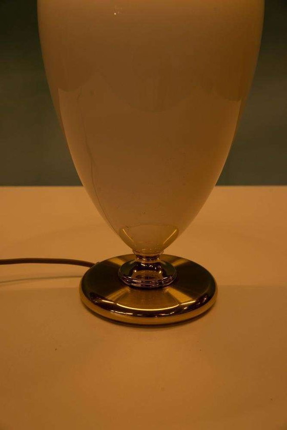 Image 1 of Lampe de table bohème 1970, poterie vintage et laiton